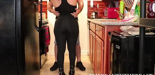  White Ankle Socks Fetish In Yoga Pants Blowjob In The Kitchen!